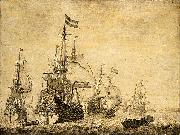 Seascape with Dutch men-of-war. Willem van